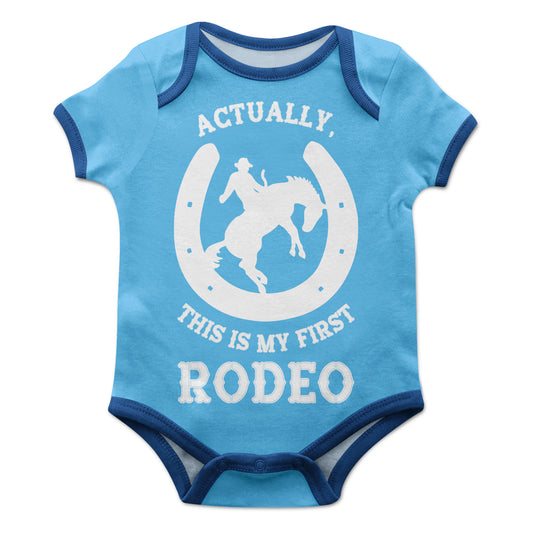 This Is My First Rodeo Light Blue Short Sleeve Onesie