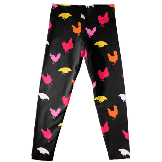 Farm Animal Print Black Leggings