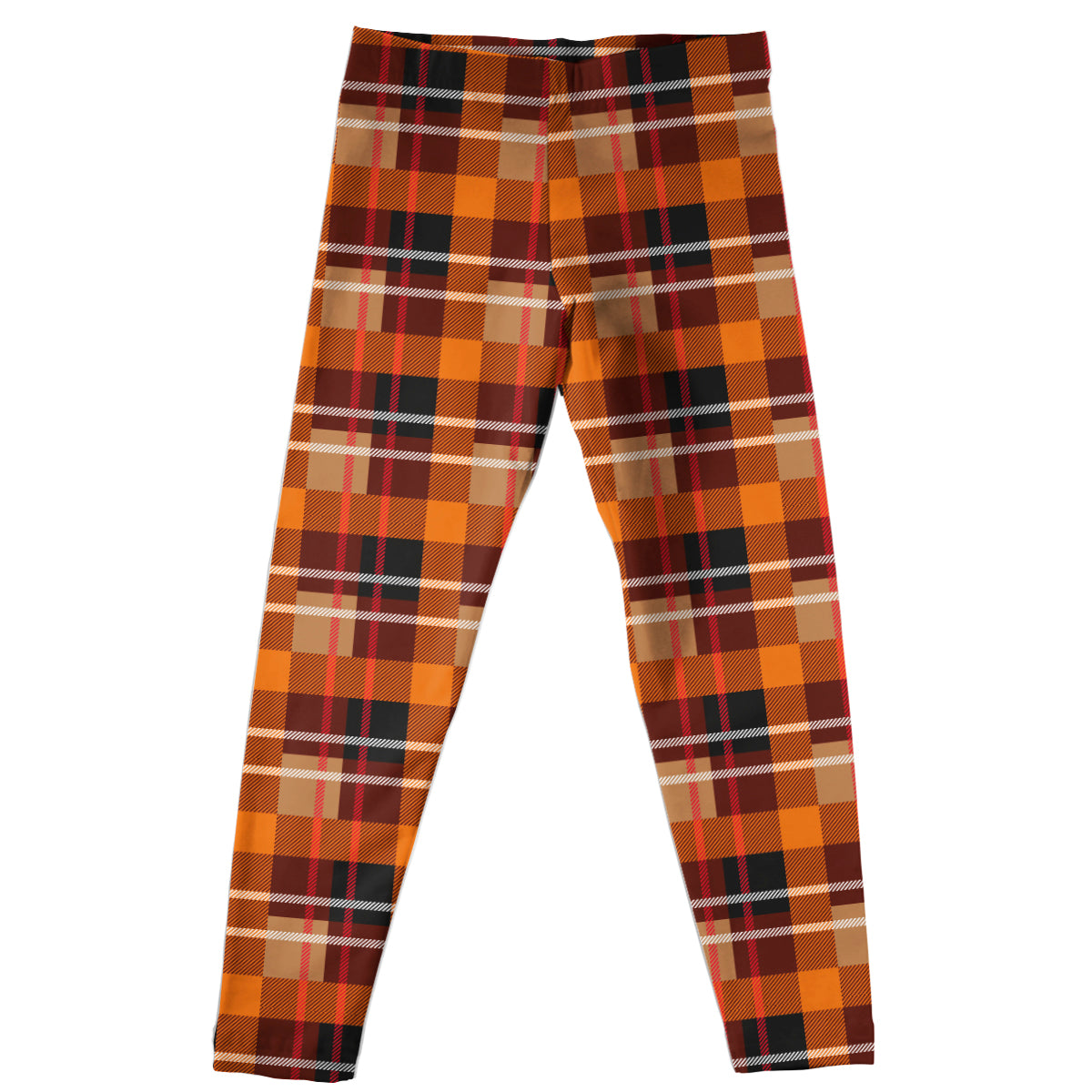 Plaid Brown and Orange Leggings