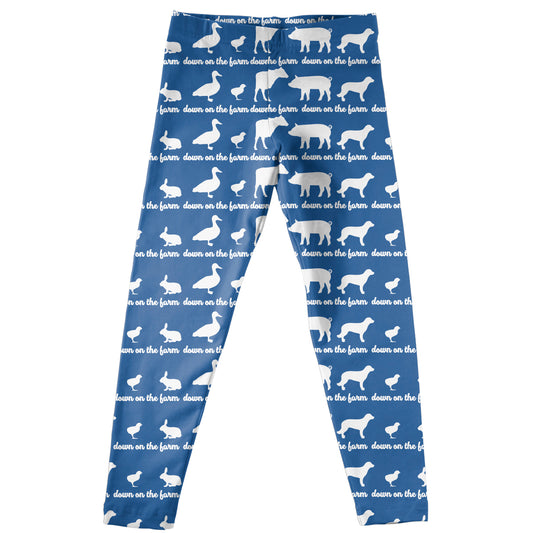 Down On The Farm Blue Leggings