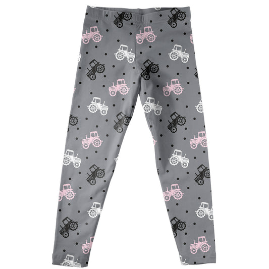 Tractor Print Gray Leggings