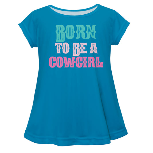 Born To Be A Cowgirl Blue Short Sleeve Laurie Top