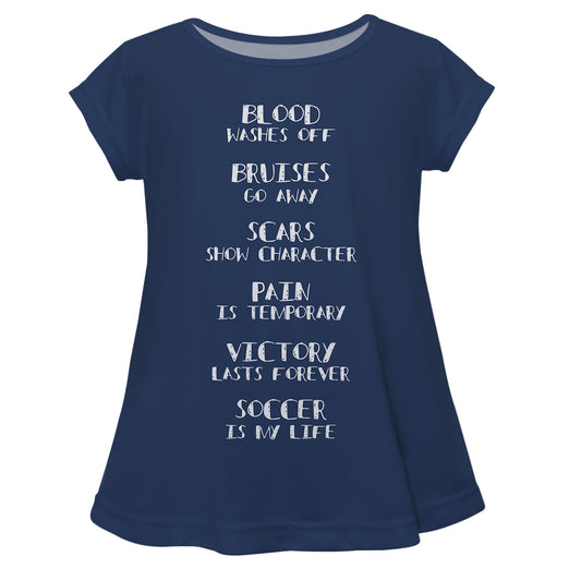 Soccer Life Navy Short Sleeve Laurie Top