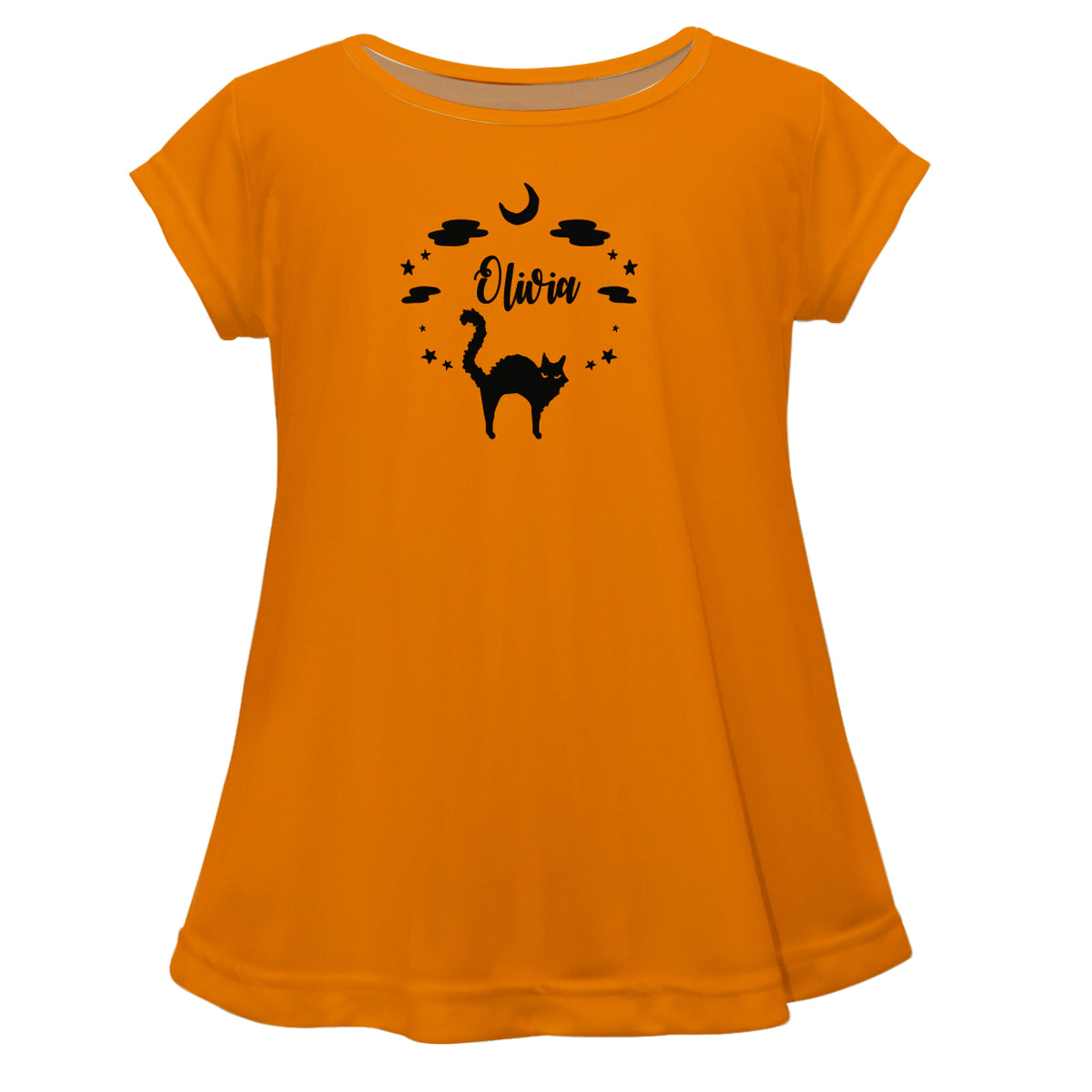 Cat Name Orange Short Sleeve Laurie Top