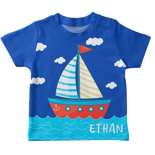 Sailboat Name Royal Short Sleeve Tee Shirt