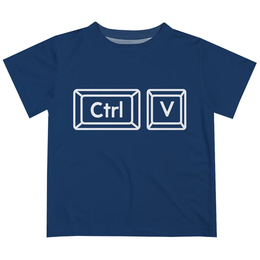 Key Combination Navy Short Sleeve Tee Shirt