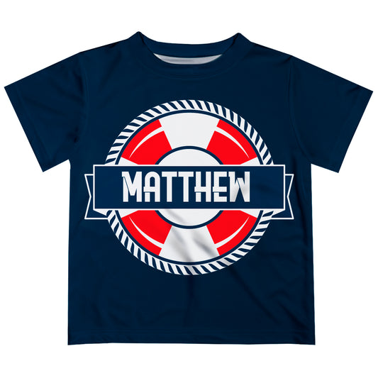 Nautical Name Navy Short Sleeve Tee Shirt