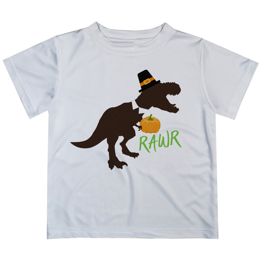 Dinosaur Rawr White Short Sleeve Tee Shirt