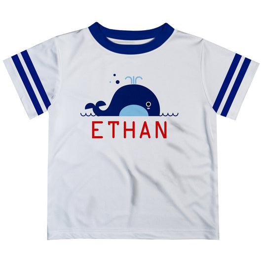 Whale Name White Short Sleeve Tee Shirt