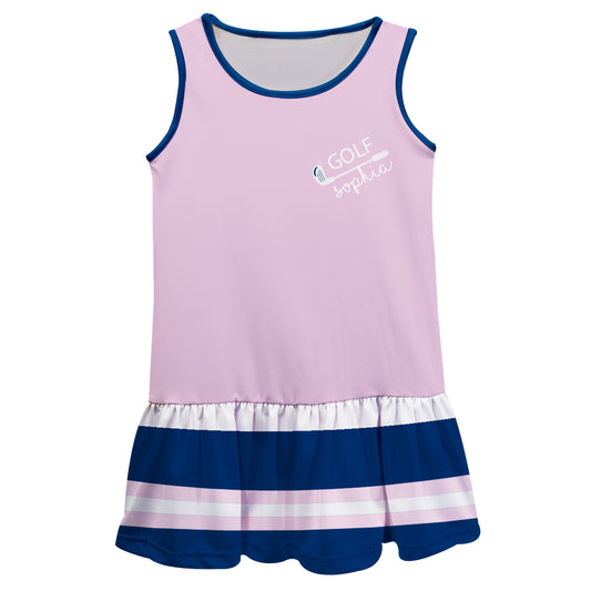 Golf Personalized Name Navy and Pink Lily Dress