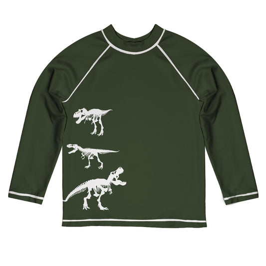 Dinosaurs Green Long Sleeve Rash Guard