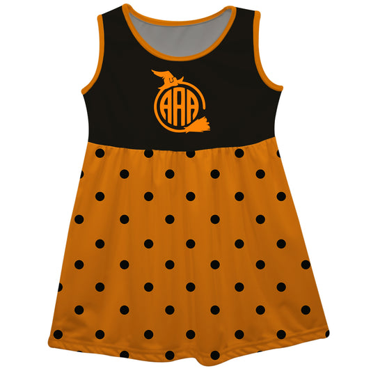 Monogram Polka Dots Orange and Black Tank Dress