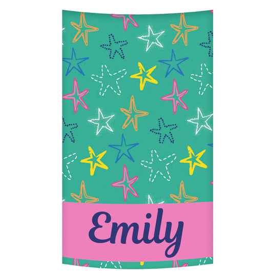 Stars Name Green Girls Towel