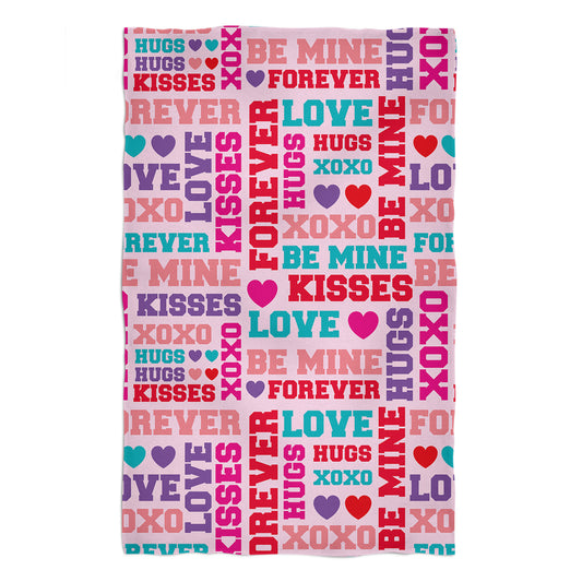 Valentines Print Pink Towel 51x 32""