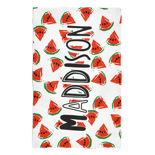 Watermelons Print Name White Towel