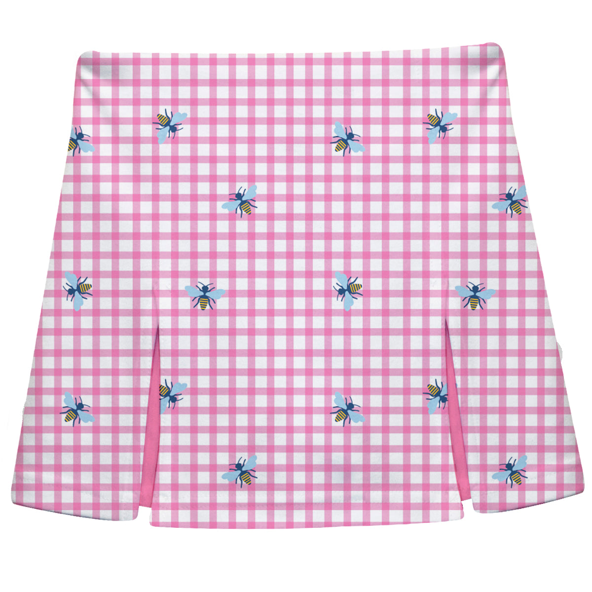 Bees Print Pink Check Skort