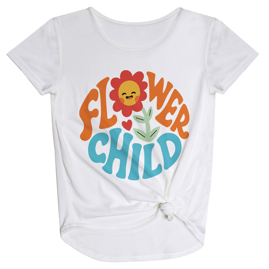Flower Child White Knot Top