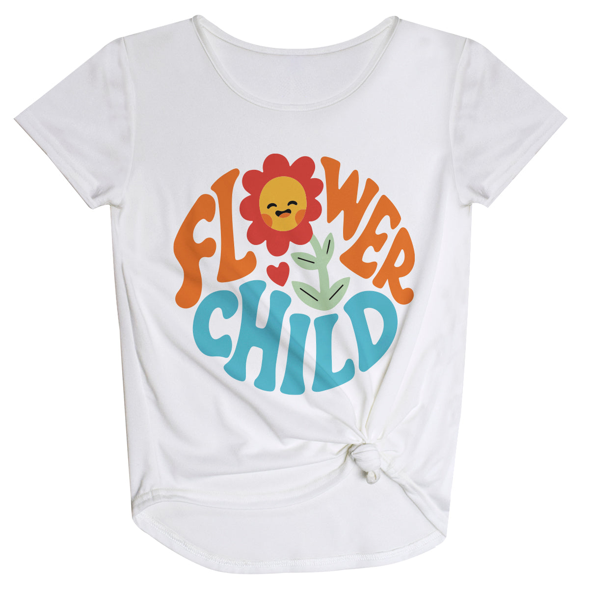 Flower Child White Knot Top