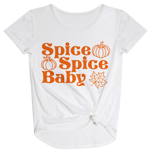 Spice Spice Baby White Knot Top