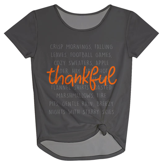 Thankful Gray Knot Top
