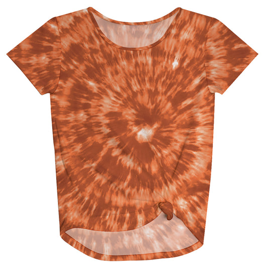 Tie Dye Orange Knot Top