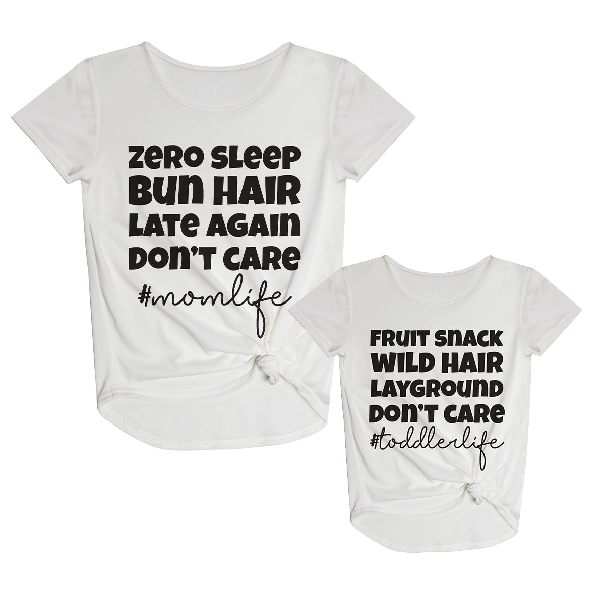 Momlife White Short Sleeve Knot Top - Wimziy&Co.