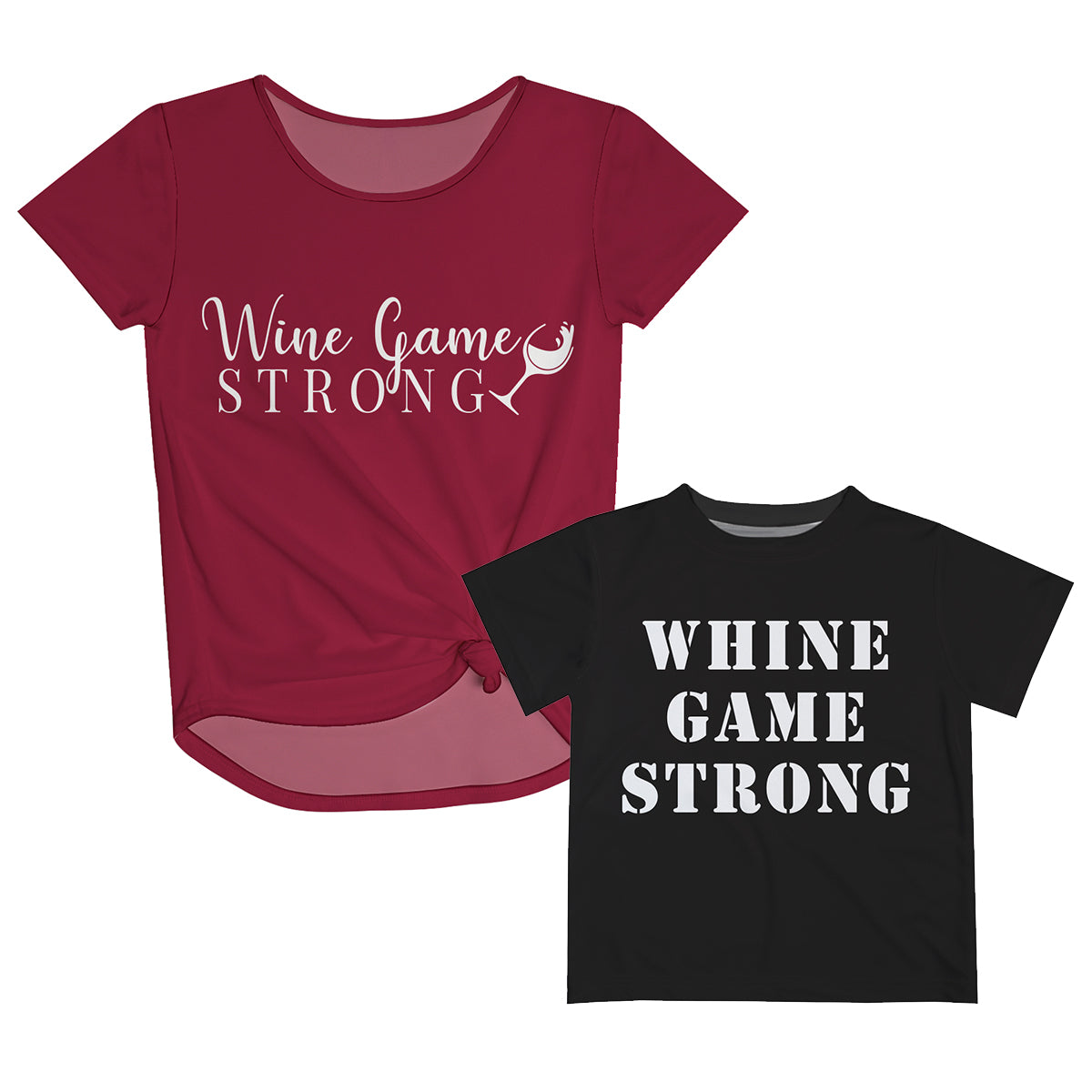 Wine Game Strong Maroon Short Sleeve Knot Top - Wimziy&Co.