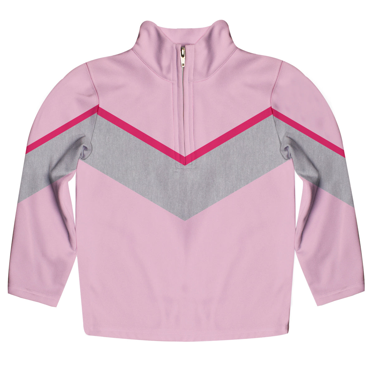 Geometric Pink and Gray Denim Heavy Weight Performance 4-Way Stretch 1/4 Zip Pullover