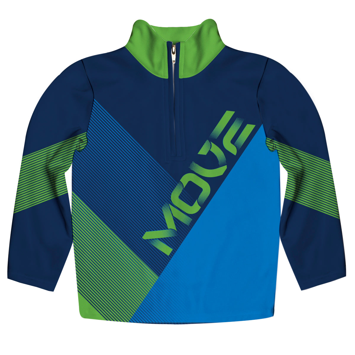Move Navy and Green Wight 1/4 Zip Pullover