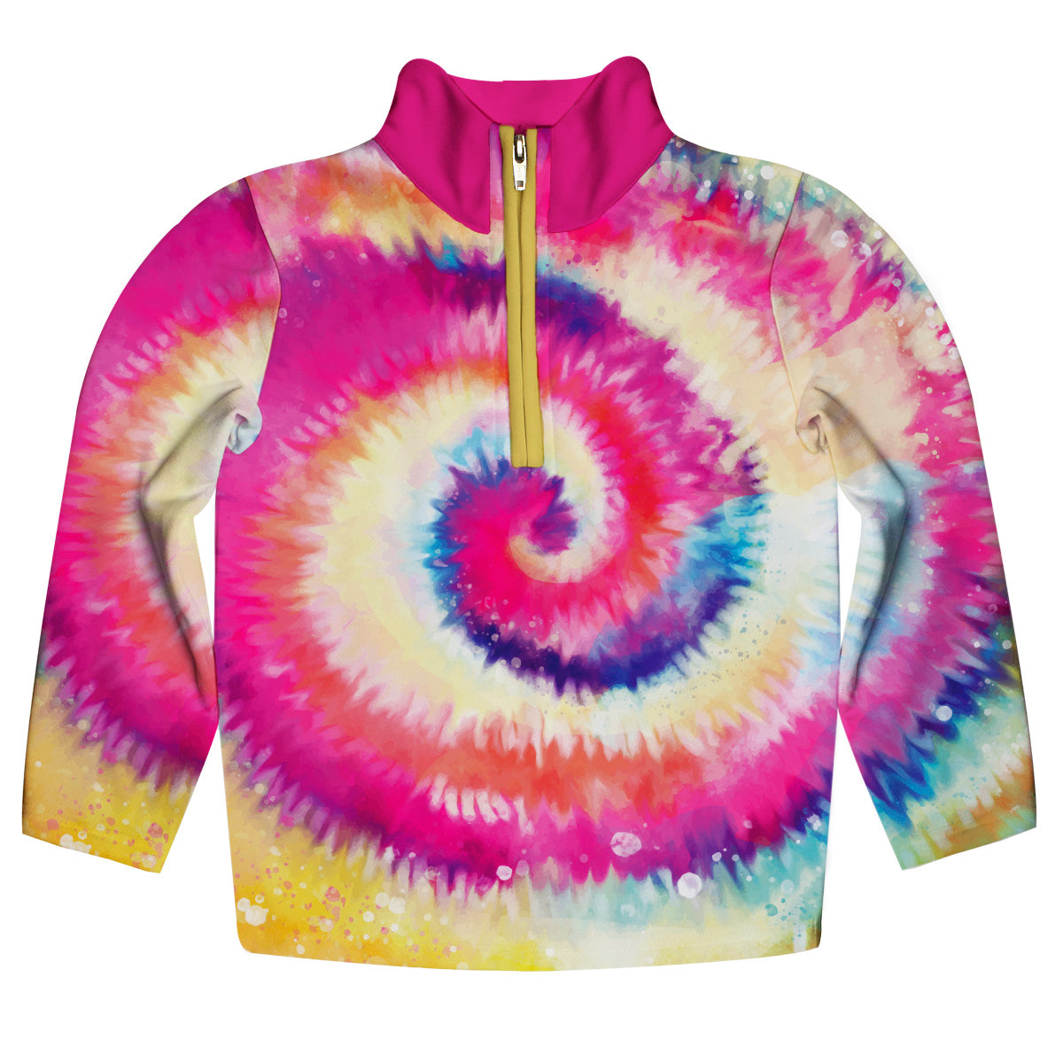 Tie Dye Multicolor Heavy Weight Performance 4-Way Stretch 1/4 Zip Pullover