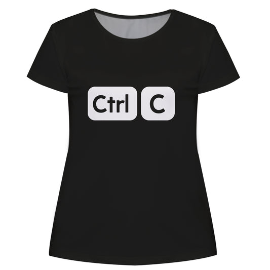 Key Combination Black Short Sleeve Tee Shirt