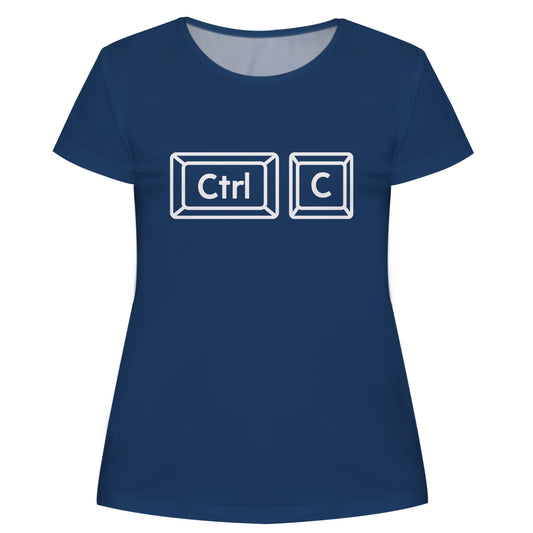 Key Combination Navy and White Short Sleeve Tee Shirt