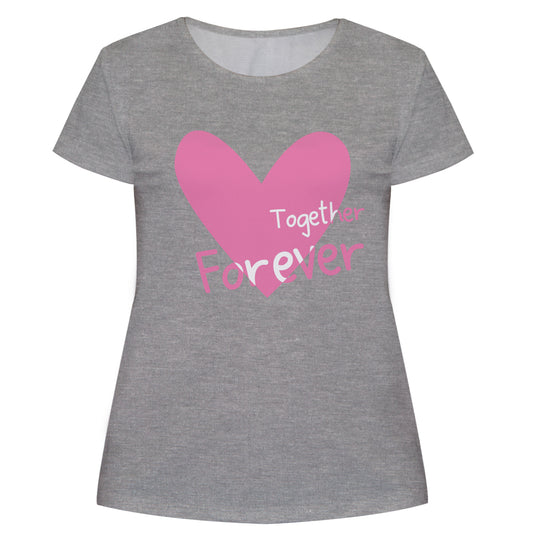 Together Forever Pink and Gray Short Sleeve Tee Shirt