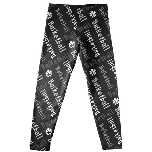 Basketball Text Black Leggings