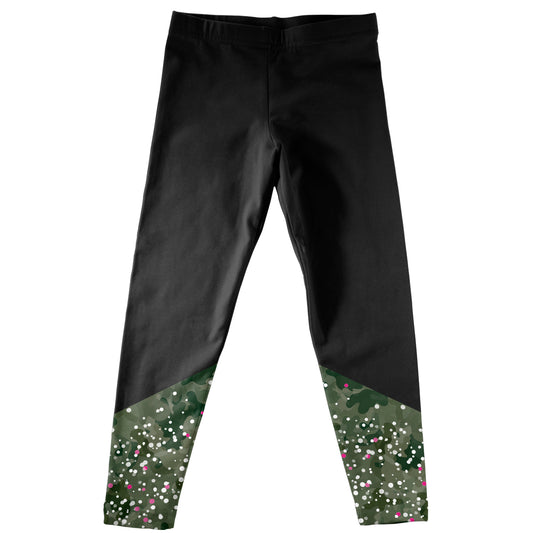 Black Leggings with Green Camo