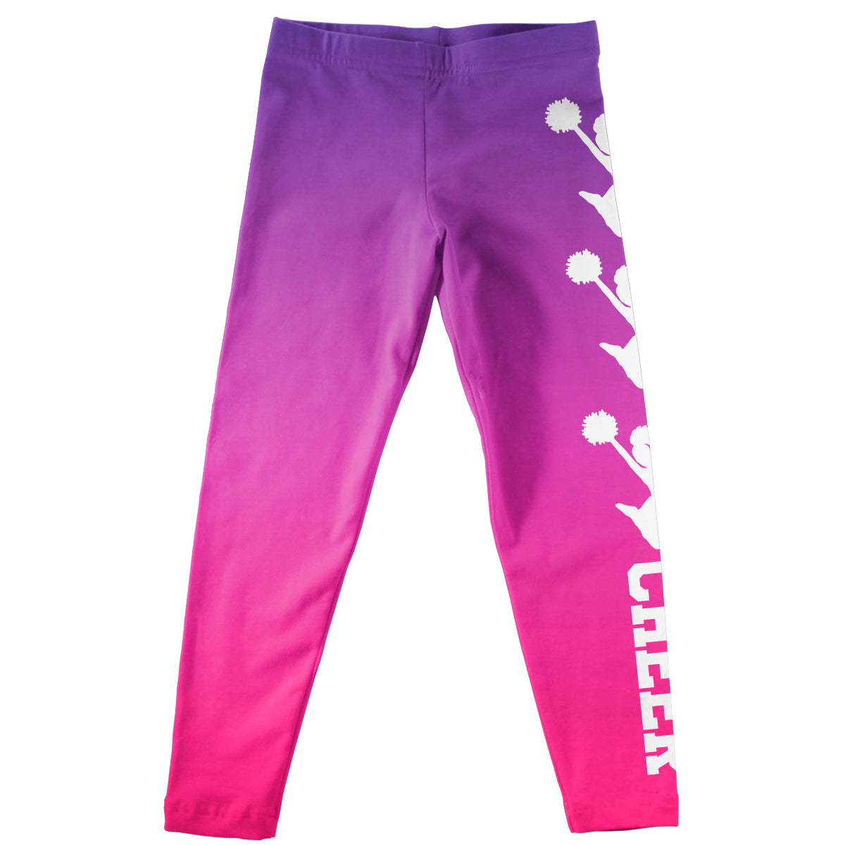 White Cheer Text Ombre Leggings