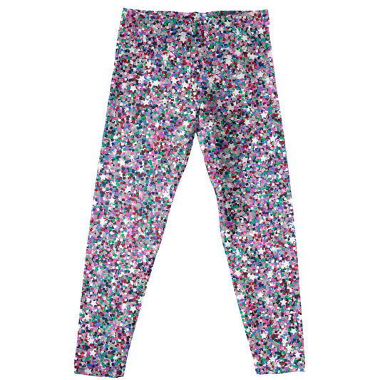 Glitter Print Purple Leggings