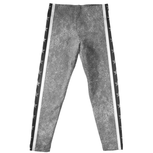 Gray Wash Star Striped Leggings