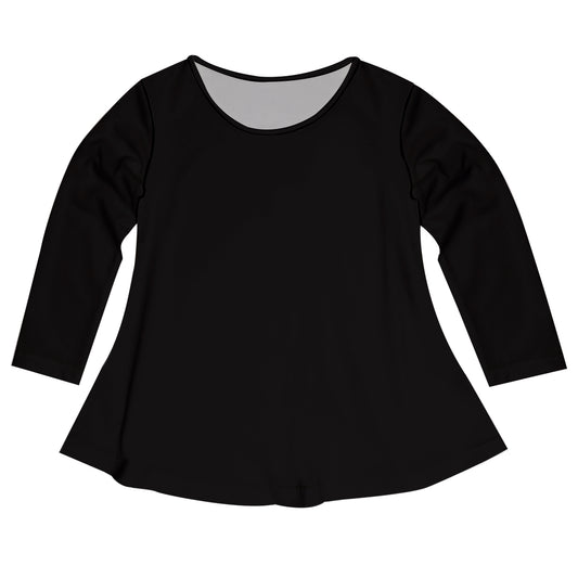 Black Solid Long Sleeve Laurie Top