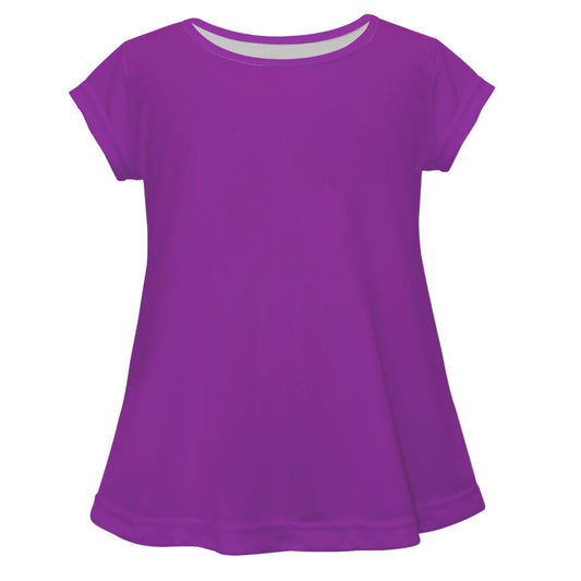Purple Solid Short Sleeve Laurie Top