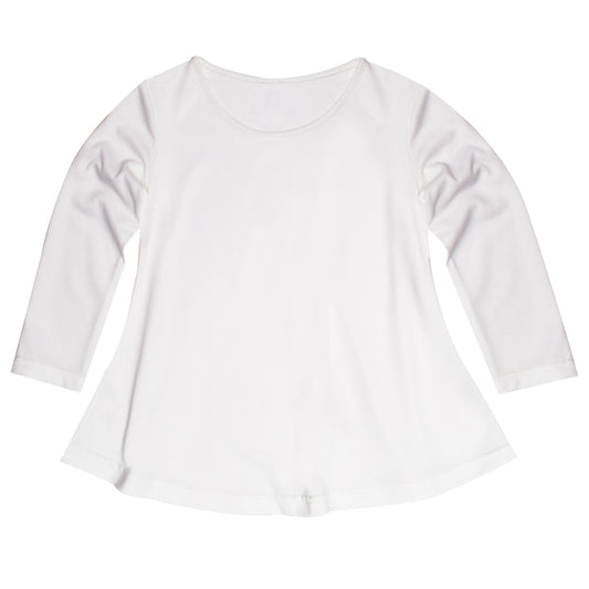 White Solid Long Sleeve Laurie Top