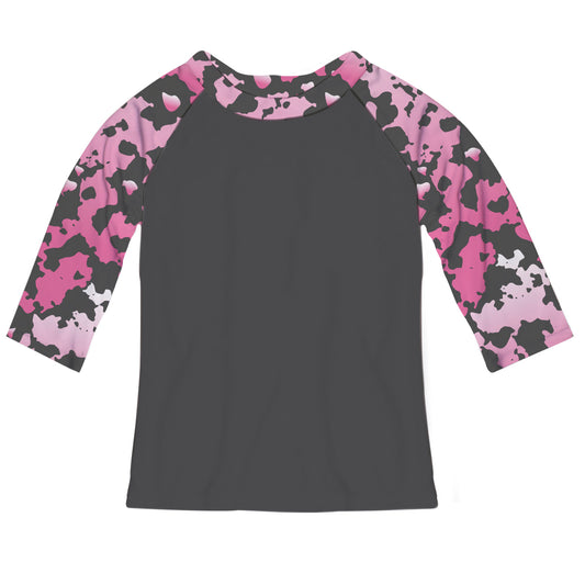 Pink Camo Gray Raglan Tee
