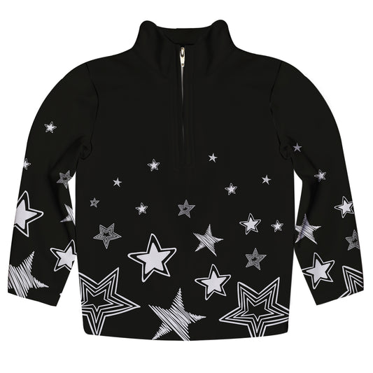 Shining Stars Black Long Sleeve Quarter Zip