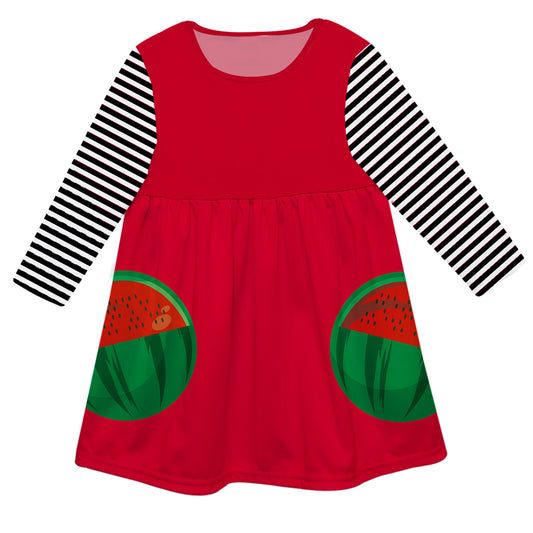 Watermelon Red Long Sleeve Epic Dress
