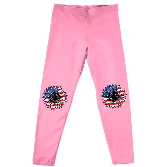 American Sunflowers Pink Leggings