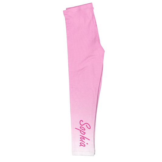 Personalized Name Pink Degrade Leggings