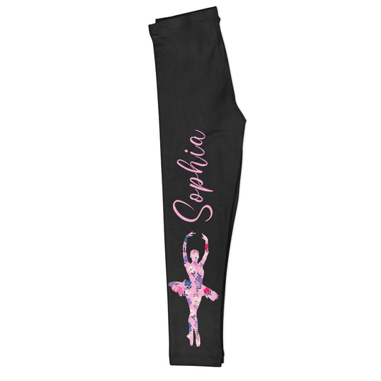 Ballet Personalized Name Black Leggings