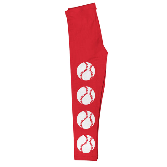 Baseball Balls Red Leggings