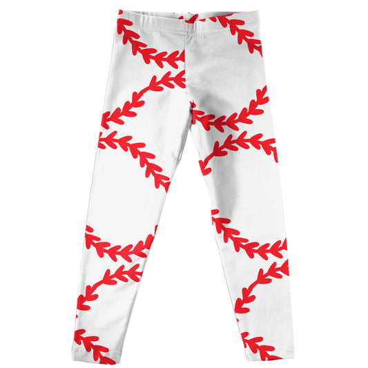 Baseball Ball Stitches White Leggings
