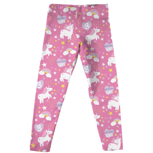 Birthday Girl Your Age Print Pink Leggings